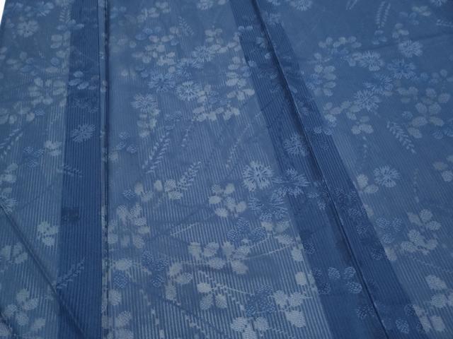 平和屋着物*夏物 小紋 縦絽 草花紋紗 正絹 逸品 CABK9305th