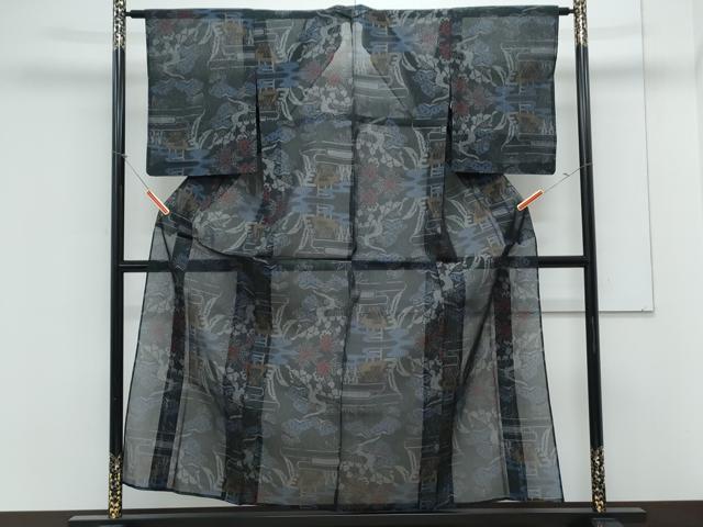 平和屋着物*夏物 本場大島紬 夏大島 風景文 正絹 逸品 CABK9310th