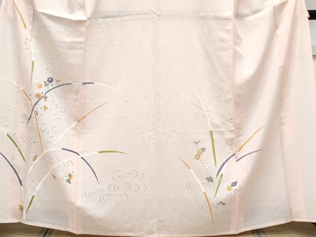 平和屋着物*夏物 訪問着 絽 流水草花文 正絹 逸品 CABK9311th