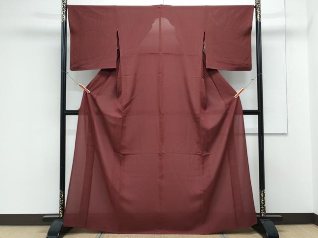 平和屋着物*夏物 色無地 絽 赤銅色 正絹 逸品 CABK9315th