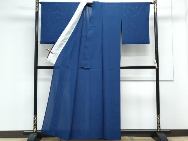 平和屋着物*夏物 色無地 絽 紺色 正絹 逸品 CABK9320th