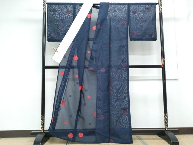 平和屋着物*夏物 小紋 紗 大小あられ 洗える着物 CABK9322th