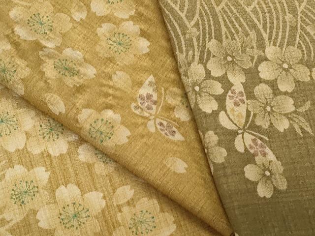 平和屋着物*夏物 小紋 紗 花蝶間道 暈し染め 洗える着物 CABK9324th