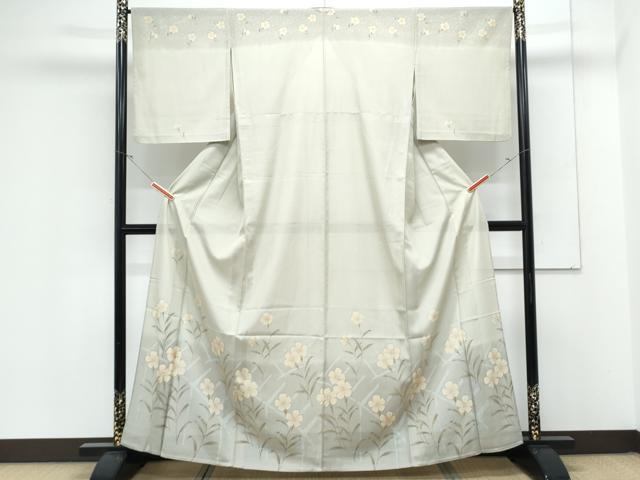 平和屋着物*夏物 訪問着 絽 草花文 暈し染め 洗える着物 CABK9326th
