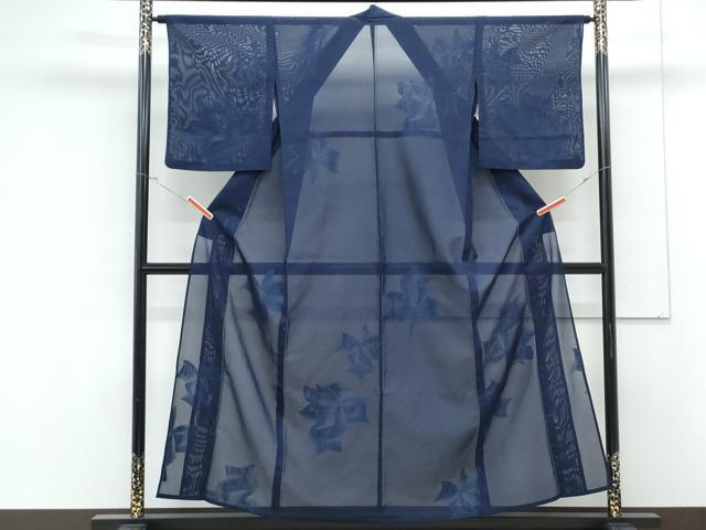 平和屋着物*夏物 小紋 紗 舞花文 正絹 逸品 CABK9331th