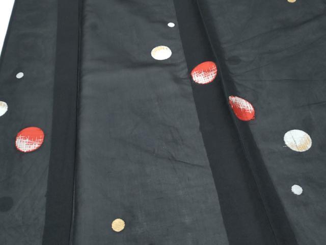 平和屋着物*夏物 小紋 紗 大小あられ 黒地 金糸 正絹 逸品 CABK9333th