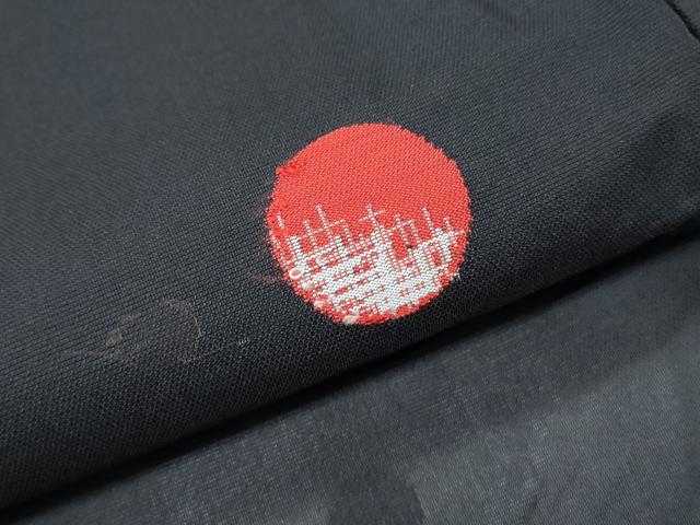 平和屋着物*夏物 小紋 紗 大小あられ 黒地 金糸 正絹 逸品 CABK9333th