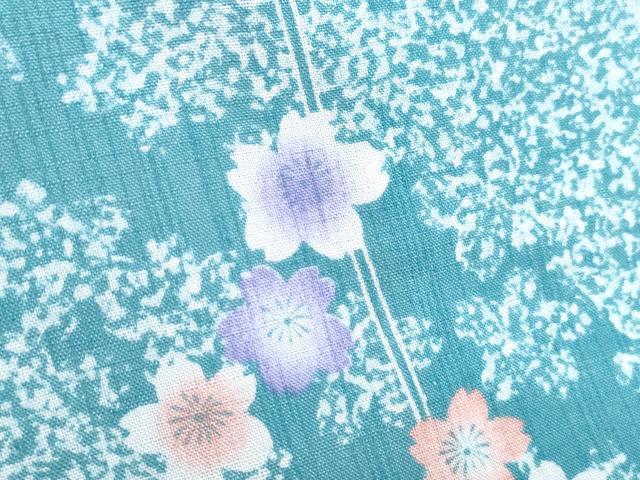 平和屋着物*夏物 小紋 紗 枝花文 洗える着物 CABK9352th