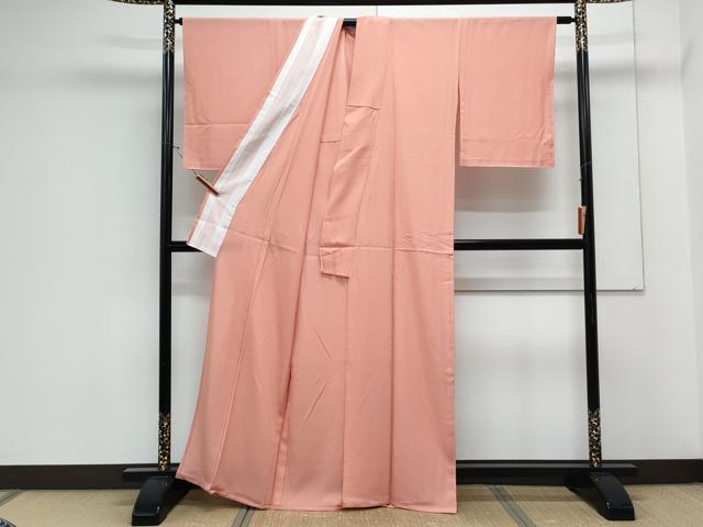 平和屋着物*夏物 色無地 絽 甚三紅色 正絹 逸品 CABK9360th