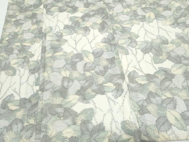平和屋着物*夏物 紗紬 枝葉文 正絹 逸品 CABK9376th