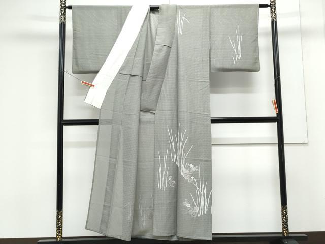 平和屋着物*夏物 訪問着 籬紋紗 草花文 銀彩 正絹 逸品 CABK9381th
