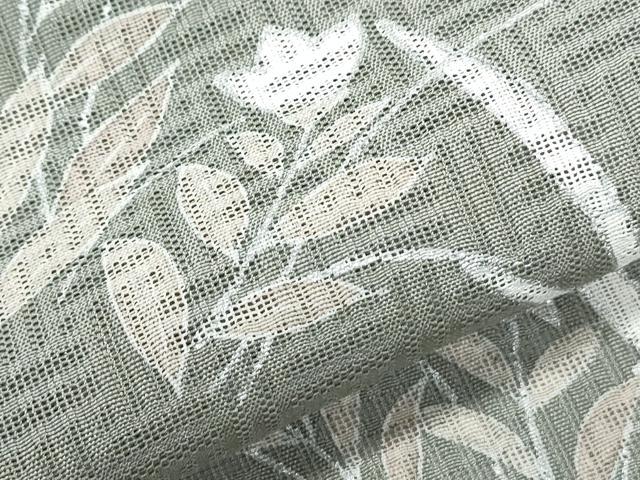 平和屋着物*夏物 訪問着 籬紋紗 草花文 銀彩 正絹 逸品 CABK9381th