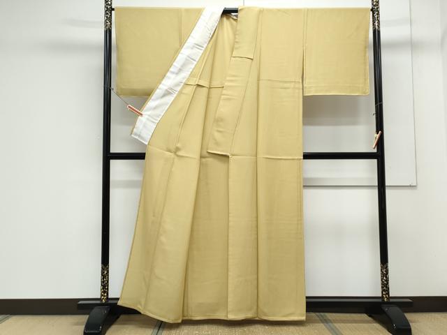 平和屋着物*夏物 色無地 駒絽 芥子色 正絹 逸品 CABK9396th