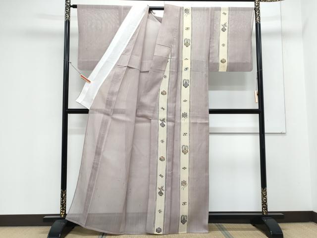 平和屋着物*夏物 訪問着 紗紬 型染め 吉祥間道 正絹 逸品 CABK9411th