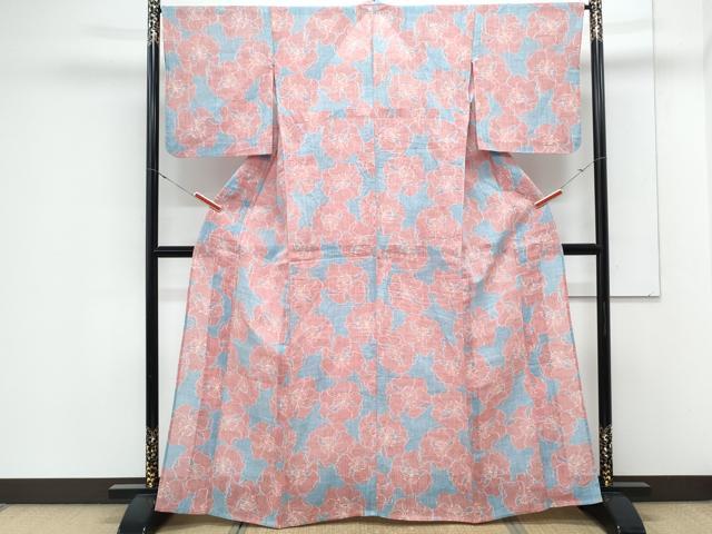 平和屋着物*夏物 本場小千谷ちぢみ 舞花文 麻 逸品 CABK9428th