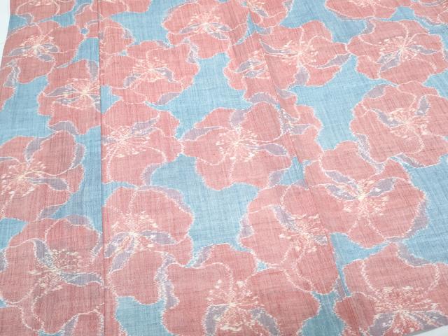 平和屋着物*夏物 本場小千谷ちぢみ 舞花文 麻 逸品 CABK9428th