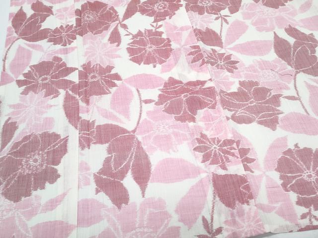 平和屋着物*夏物 本場小千谷ちぢみ 草花文 麻 逸品 CABK9429th
