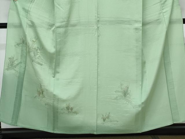 平和屋着物*夏物 訪問着 絽 総刺繍 草花文 暈し染め 反端付き 正絹 逸品 CABK9430th