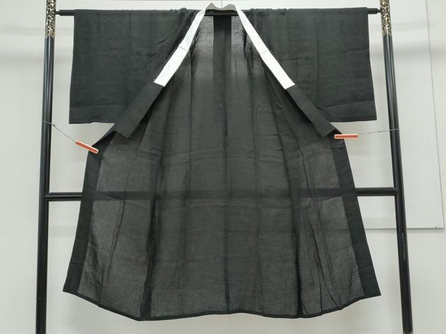 平和屋着物*夏物 長襦袢 紗 暗黒色 黒地 麻 逸品 CABK9441th