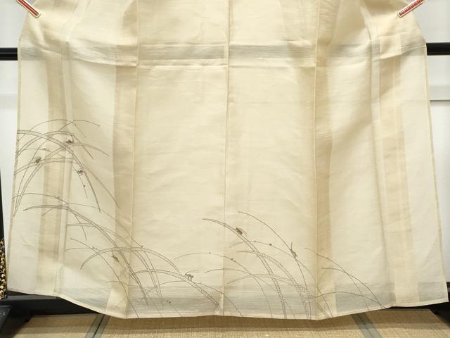 平和屋着物*夏物 中国三大刺繍 スワトウ刺繍 総刺繍 訪問着 紬地 夏虫 正絹 逸品 CABK9442th