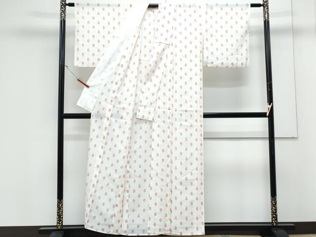 平和屋着物*夏物 小紋 絽 草花文 洗える着物 CABK9446th