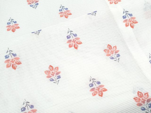 平和屋着物*夏物 小紋 絽 草花文 洗える着物 CABK9446th