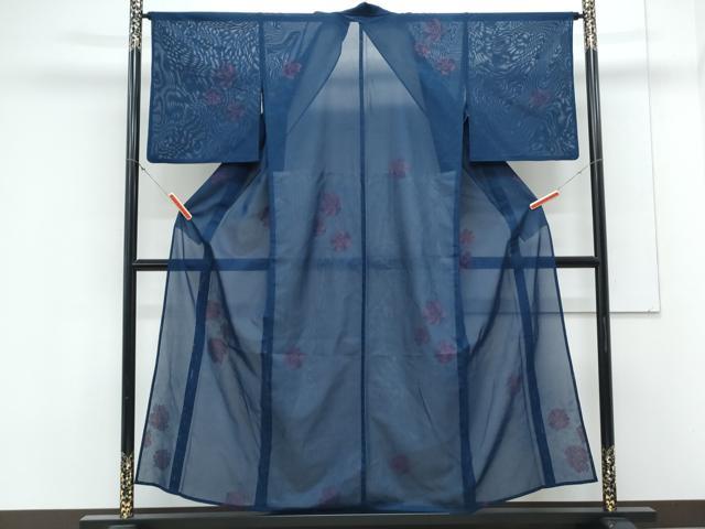 平和屋着物*夏物 小紋 紗 草花文 正絹 逸品 CABK9454th