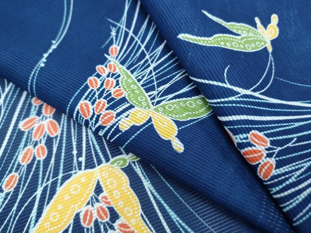平和屋着物*夏物 小紋 絽 花蝶文 洗える着物 CABK9457th