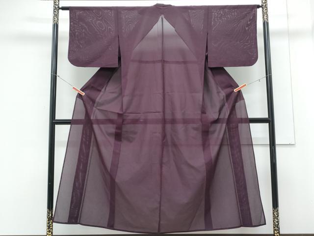 平和屋着物*夏物 色無地 絽 似せ紫色 正絹 逸品 CABK9570th