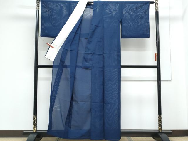 平和屋着物*夏物 色無地 稲穂紋紗 留紺色 正絹 逸品 CABK9571th