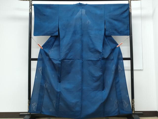 平和屋着物*夏物 小紋 亀甲重ね紋紗 暈し染め 正絹 逸品 CABK9572th