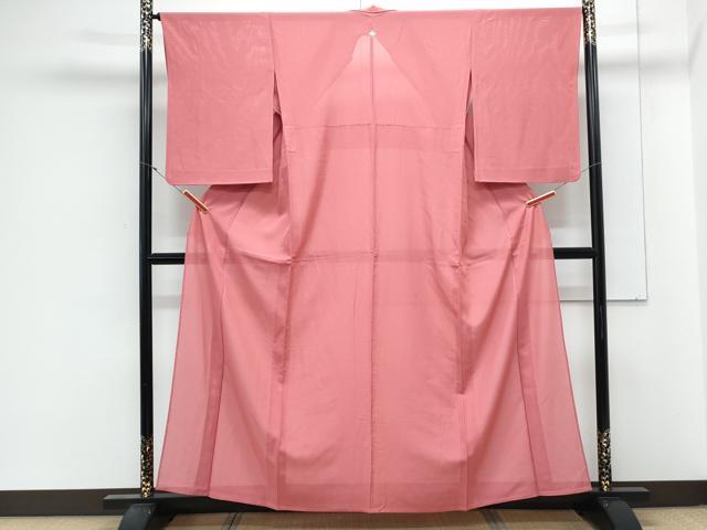 平和屋着物*夏物 色無地 絽 真朱色 正絹 逸品 CABK9588th