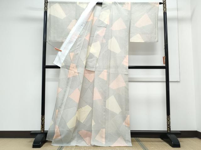 平和屋着物*夏物 小紋 絽 切嵌文 正絹 逸品 未使用 CABK9596th