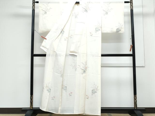 平和屋着物*夏物 小紋 絽 手描き 風景文 正絹 逸品 CABK9597th