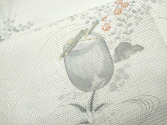 平和屋着物*夏物 小紋 絽 手描き 風景文 正絹 逸品 CABK9597th
