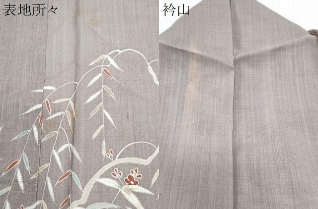 平和屋着物*夏物 訪問着 紗紬 籬花文 銀彩 正絹 逸品 CABK9598th
