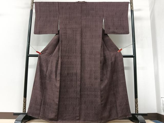 平和屋着物■上質な小紋 草花文 格子文 やまと誂製 正絹 逸品 CABK9654xe