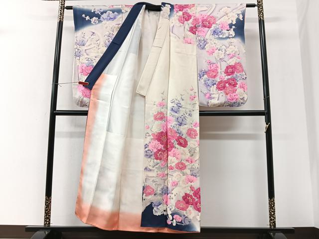 平和屋着物■小振袖 枝花文 暈し染め 正絹 逸品 CABK9667xe