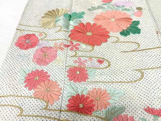 平和屋着物■豪華振袖 総絞り 総刺繍 草花文 金糸 正絹 逸品 CABK9669xe