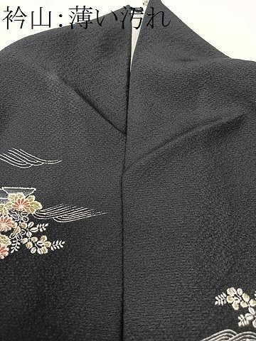 平和屋着物■上質な小紋 風景文 黒地 正絹 逸品 CABK9670xe