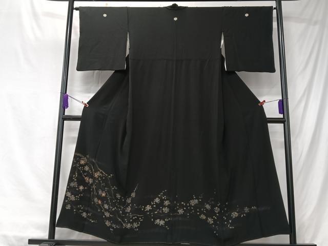 平和屋着物■中国三大刺繍 相良刺繍 黒留袖 枝花文 金彩 正絹 逸品 CABK9712xe
