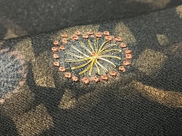 平和屋着物■中国三大刺繍 相良刺繍 黒留袖 枝花文 金彩 正絹 逸品 CABK9712xe