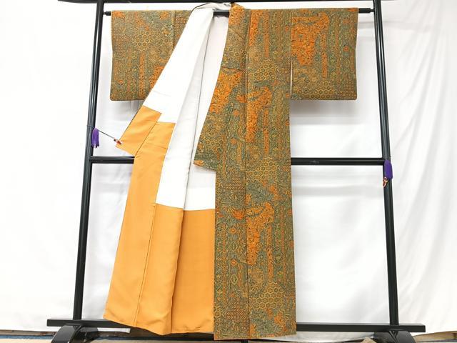 平和屋着物■上質な小紋 更紗花文 正絹 逸品 CABK9727xe