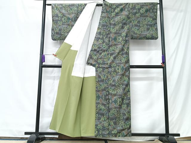 平和屋着物■本場大島紬 7マルキ 樹林文 正絹 逸品 CABK9728xe