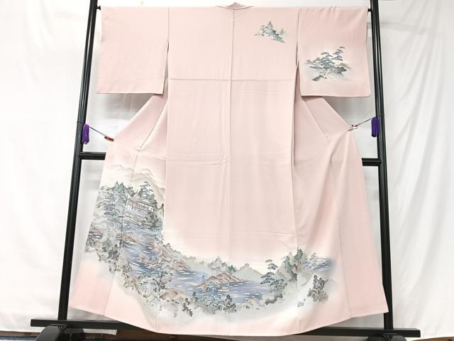 平和屋着物■訪問着 遠山風景文 暈し染め 金彩 正絹 逸品 CABK9738xe
