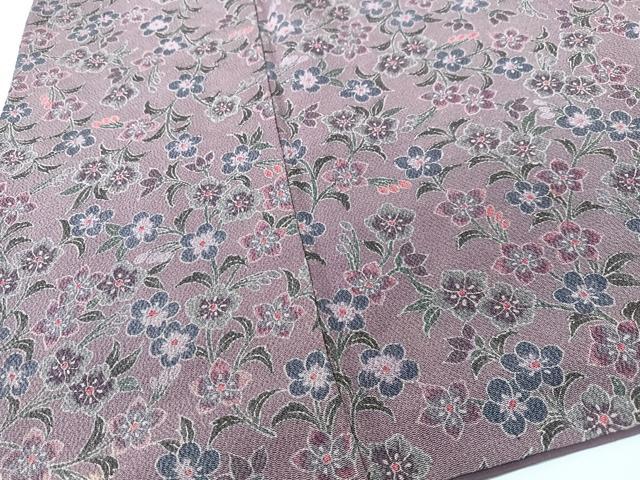 平和屋着物■上質な小紋 草花文 鬼しぼ縮緬 正絹 逸品 CABK9743xe
