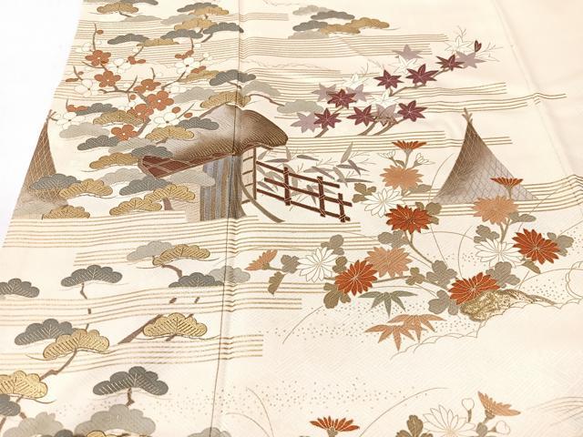平和屋着物■訪問着 風景文 金彩 ロング丈 正絹 逸品 CABK9749xe