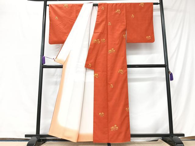 平和屋着物■上質な紬 舞花文 正絹 逸品 CABK9757xe