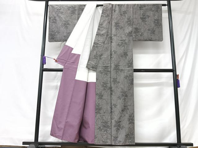 平和屋着物■上質な紬 草花文 正絹 逸品 CABK9759xe