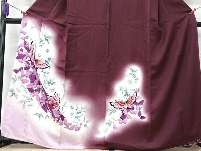 平和屋着物■訪問着 手描き 花蝶文 暈し染め 正絹 逸品 CABK9761xe